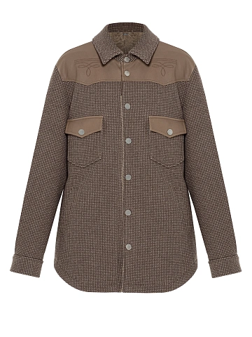 Коричневая куртка из шерсти с подкладом из каракуля, 1