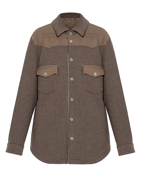 Коричневая куртка из шерсти с подкладом из каракуля, 1