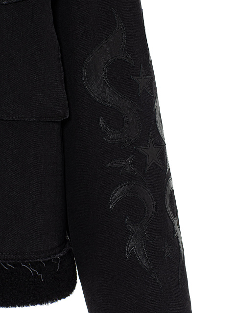 Черная куртка из денима на овчине, 4 Черная куртка из денима на овчине, 4