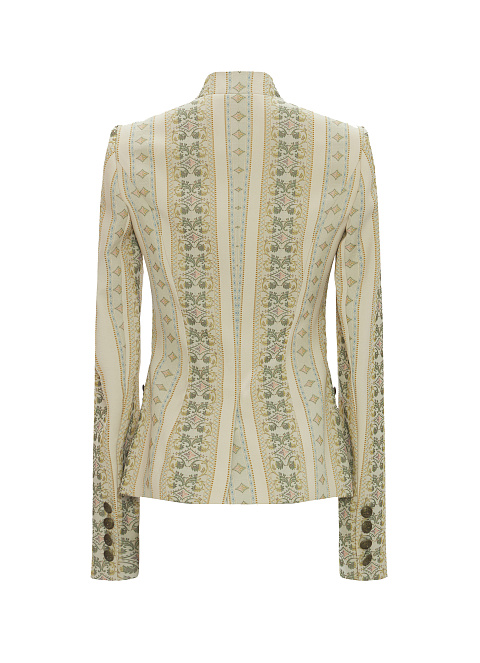 Светло-бежевый жакет из жаккарда с узором, 2
