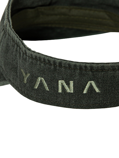 Зеленый козырек из денима со салатовой вышивкой, 4