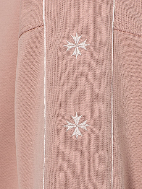 Светло-розовый костюм с укороченной толстовкой и вышивкой, 5