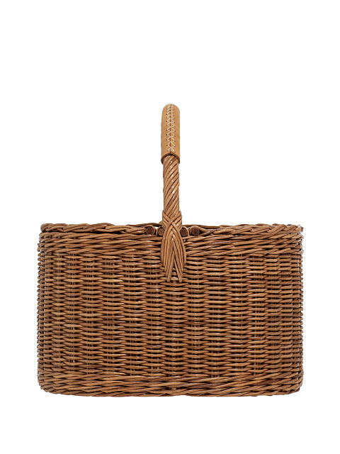 Бежевая сумка-корзина с двумя крышками, 3