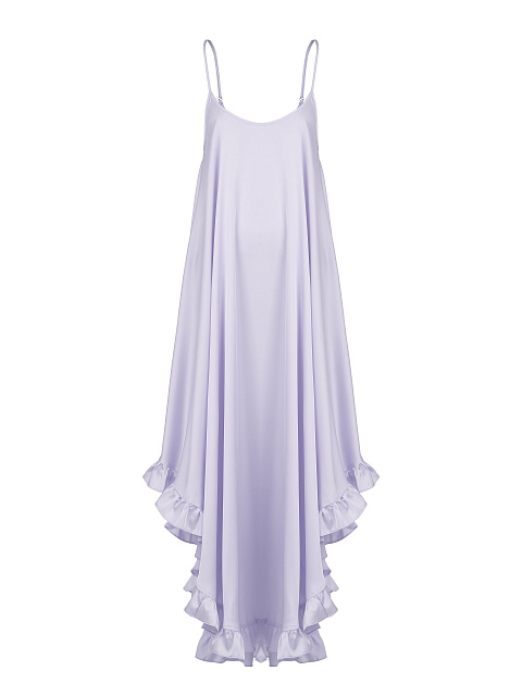 Лиловый сарафан из вискозы с рюшами, 1