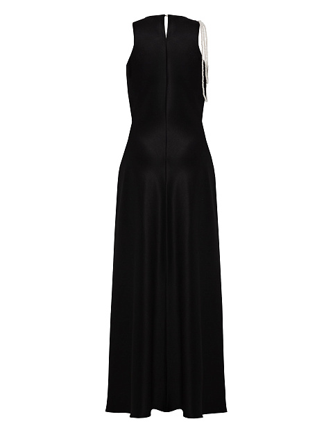 Черное платье-макси с жемчужными нитями, 2 Черное платье-макси с жемчужными нитями, 2