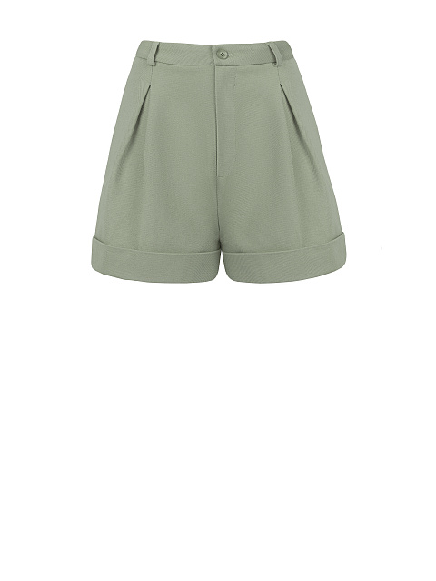 Зеленые шорты на высокой талии из джинсовой ткани, 1