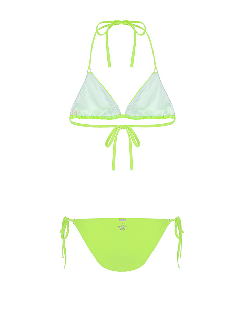 Салатовый раздельный купальник со звездами, 2
