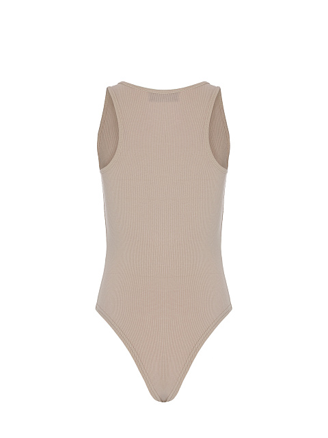 Бежевое трикотажное боди-майка, 2