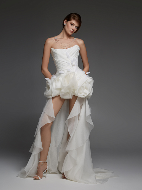 Белое платье-макси из органзы, 8