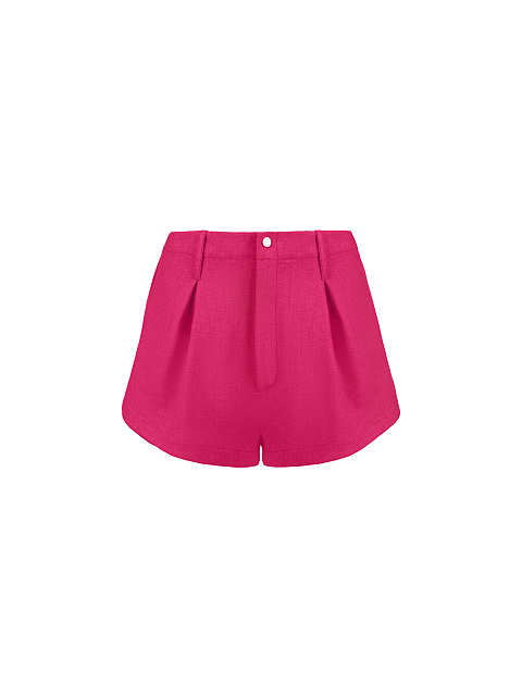 Розовый льняной комплект из рубашки и шорт, 3 Розовый льняной комплект из рубашки и шорт, 3