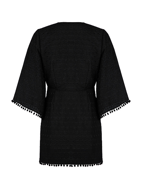 Черное кружевное платье-мини на запах, 2 Черное кружевное платье-мини на запах, 2