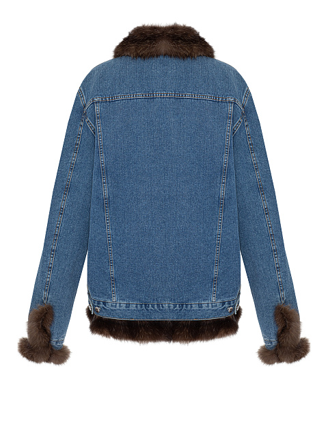 Синяя джинсовая куртка с подкладом из меха баргузинского соболя, 7 Синяя джинсовая куртка с подкладом из меха баргузинского соболя, 7