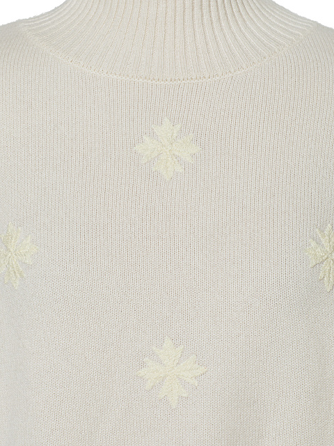 Белый кашемировый свитер с вышивкой, 3
