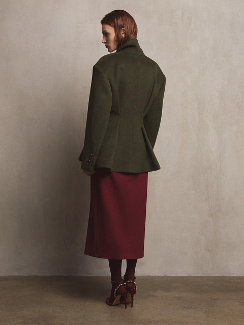 Темно-зеленый шерстяной жакет, 5