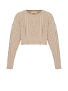 Укороченный бежевый свитер с косами Укороченный бежевый свитер с косами
