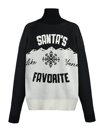 Мужской черно-белый свитер Santa's Favorite, 1