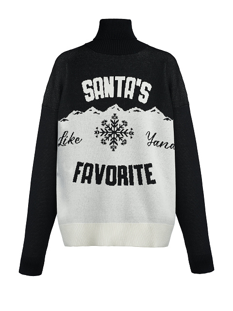 Мужской черно-белый свитер Santa's Favorite, 1