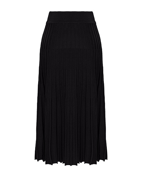 Черная гофрированная юбка-миди из трикотажа, 2 Черная гофрированная юбка-миди из трикотажа, 2