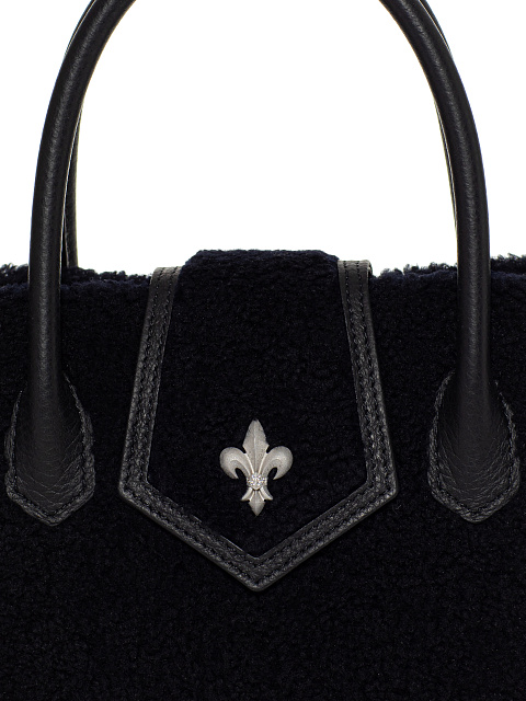 Черная сумка из овчины с лилией, 6 Черная сумка из овчины с лилией, 6