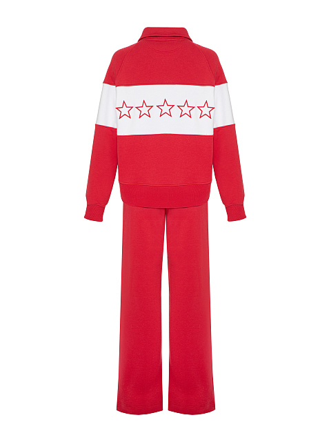 Красно-белый трикотажный костюм с вышивкой, 3