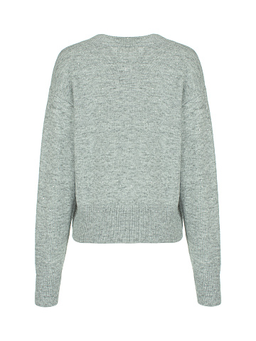 Светло-серый пуловер с люрексом и пайетками, 2