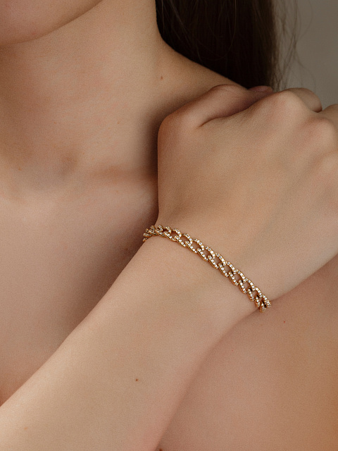 Браслет из желтого золота с бриллиантами круглой огранки, 2