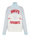 Бело-голубой унисекс свитер Santa\'s Favorite