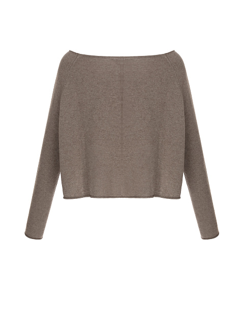 Укороченный пуловер из коричневого кашемира, 2