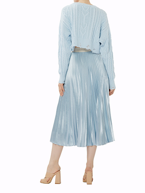 Голубая плиссированная юбка-миди, 5