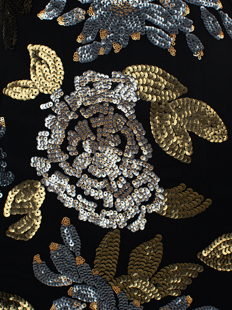 Черное платье-макси из сетки с пайетками, 4