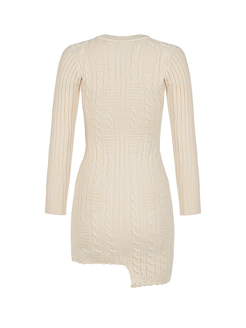 Бежевое вязаное платье с асимметричным подолом, 3 Бежевое вязаное платье с асимметричным подолом, 3