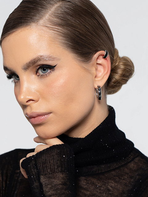 Кафф из белого золота с черной эмалью, 2 Кафф из белого золота с черной эмалью, 2