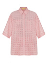 Рубашка из хлопка шитье розового цвета Рубашка из хлопка шитье розового цвета