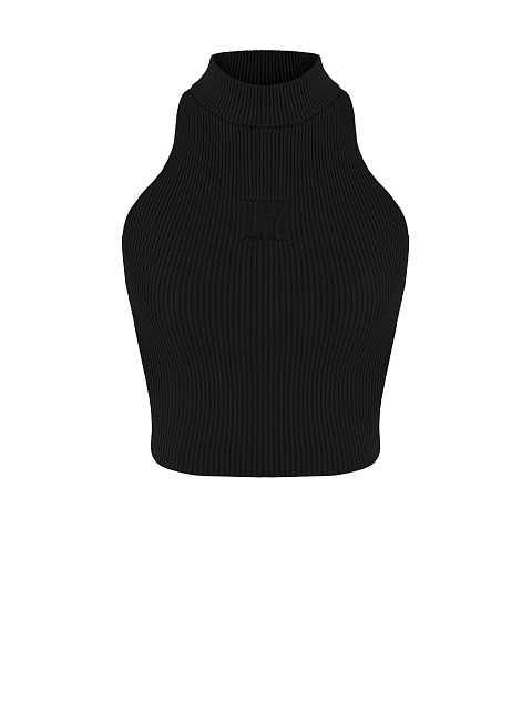 Черный укороченный топ-лапша, 1