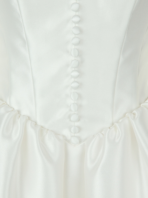 Белое платье-мини из шелковой тафты, 3