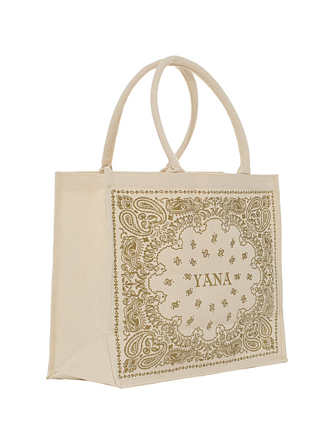 Сумка-шоппер из канваса с золотым узором пэйсли, 2