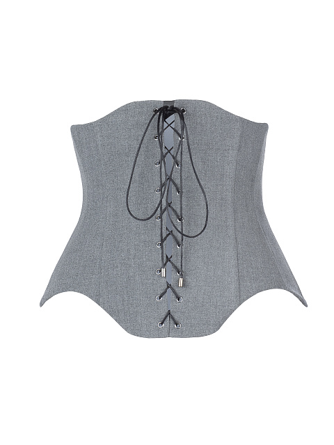 Светло-серый корсет на шнуровке, 1