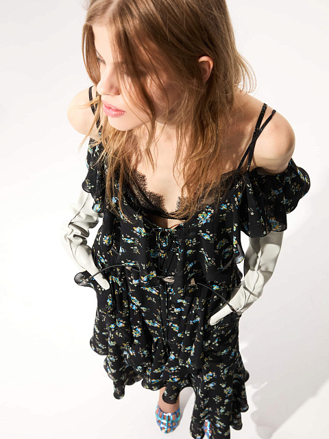 Платье-миди из шифона, 5