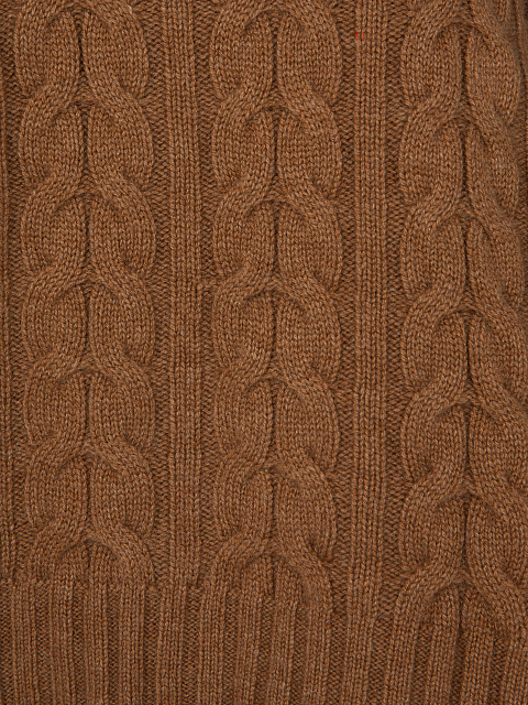 Коричневый свитер из кашемира с косами, 3