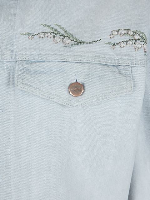 Голубая джинсовая куртка с вышивкой, 4 Голубая джинсовая куртка с вышивкой, 4