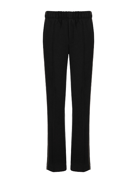 Черный костюм с укороченной толстовкой и вышивкой в виде лилий, 3