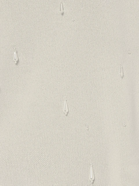 Белый кашемировый свитер с жемчугом и кристаллами, 3 Белый кашемировый свитер с жемчугом и кристаллами, 3