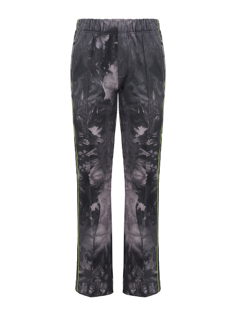 Серый tie-dye костюм с укороченной толстовкой и вышивкой YD, 3