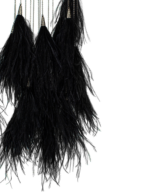 Черная накидка из цепочек и перьев, 3