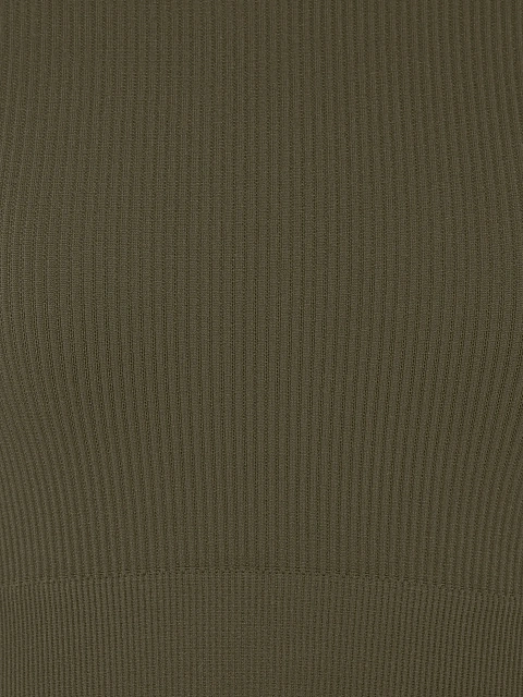 Спортивный лонгслив цвета хаки из трикотажа в рубчик, 3