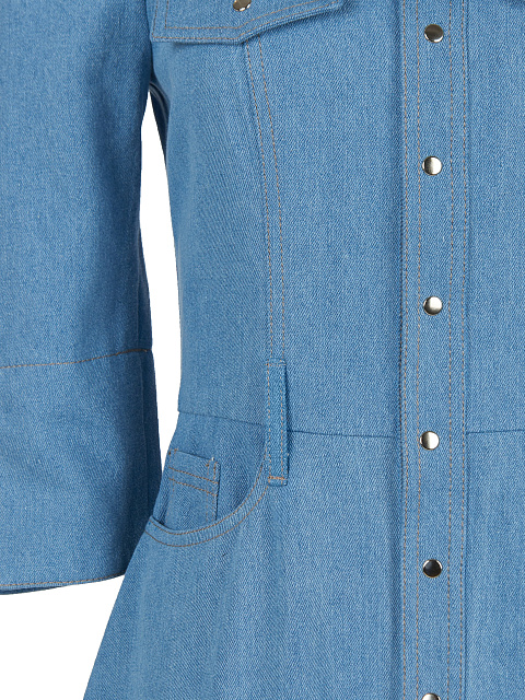 Синее платье-миди из денима, 3