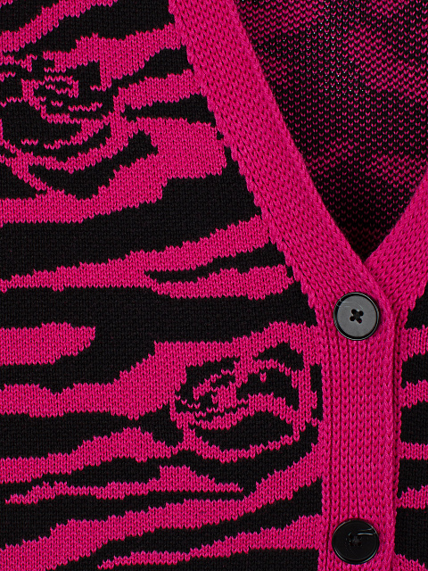 Розовый оверсайз кардиган с узором, 3