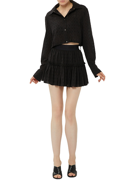 Черная юбка-мини из хлопкового кружева, 5 Черная юбка-мини из хлопкового кружева, 5