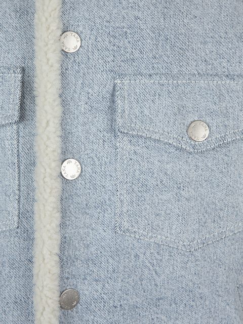 Голубая куртка из денима с подкладом из овчины, 3