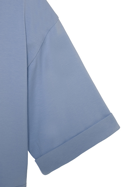 Голубая укороченная хлопковая футболка, 3 Голубая укороченная хлопковая футболка, 3